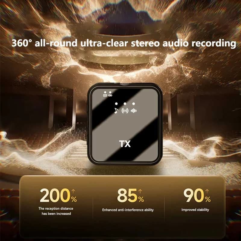 Microfone Lavalier Sem Fio Lenovo com Redução de Ruído e Reverb para Gravação de Vídeo Compatível com iPhone e Android 2026