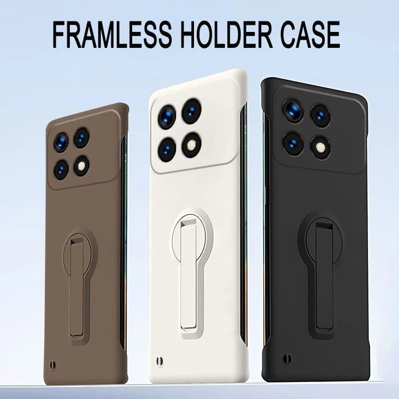 Capas para celular Xiaomi Poco com suporte giratório, cores marrom, branco e preto, design fino em PC