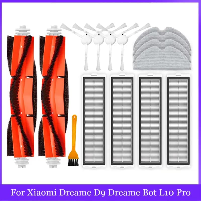 Kit de reposição para aspirador robô Xiaomi Dreame D9 Dreame Bot L10 Pro com escovas, mop e filtros HEPA