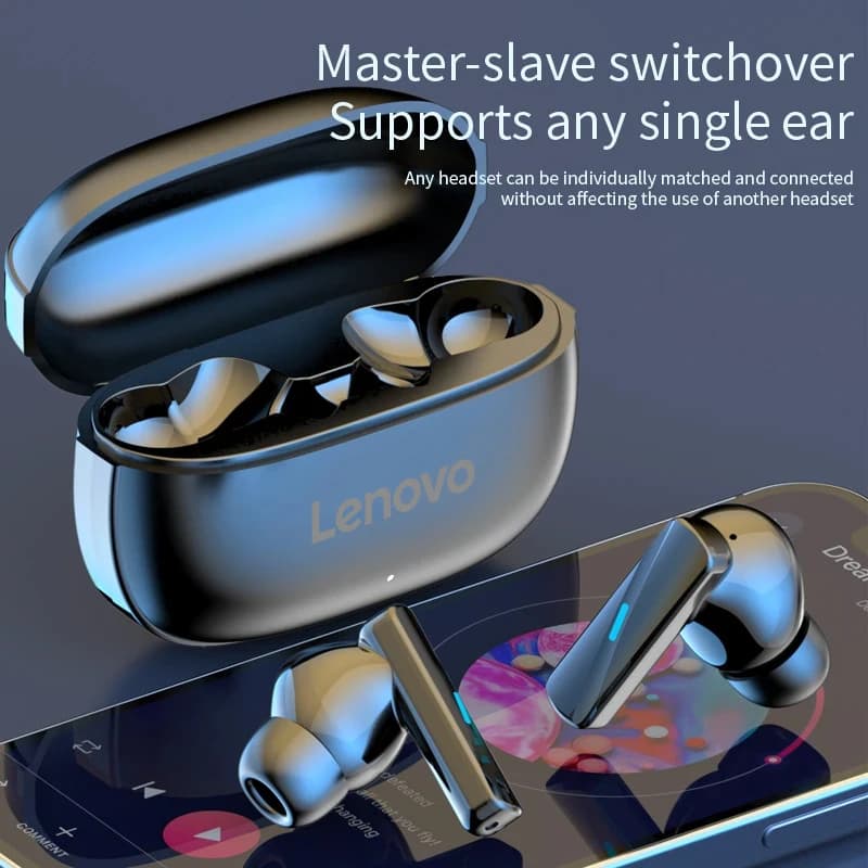 Lenovo New Mate 50 TWS Fones de ouvido sem fio Bluetooth intra-auriculares True Sport Headphones HiFI Stereo Game Headset à prova d'água com microfone