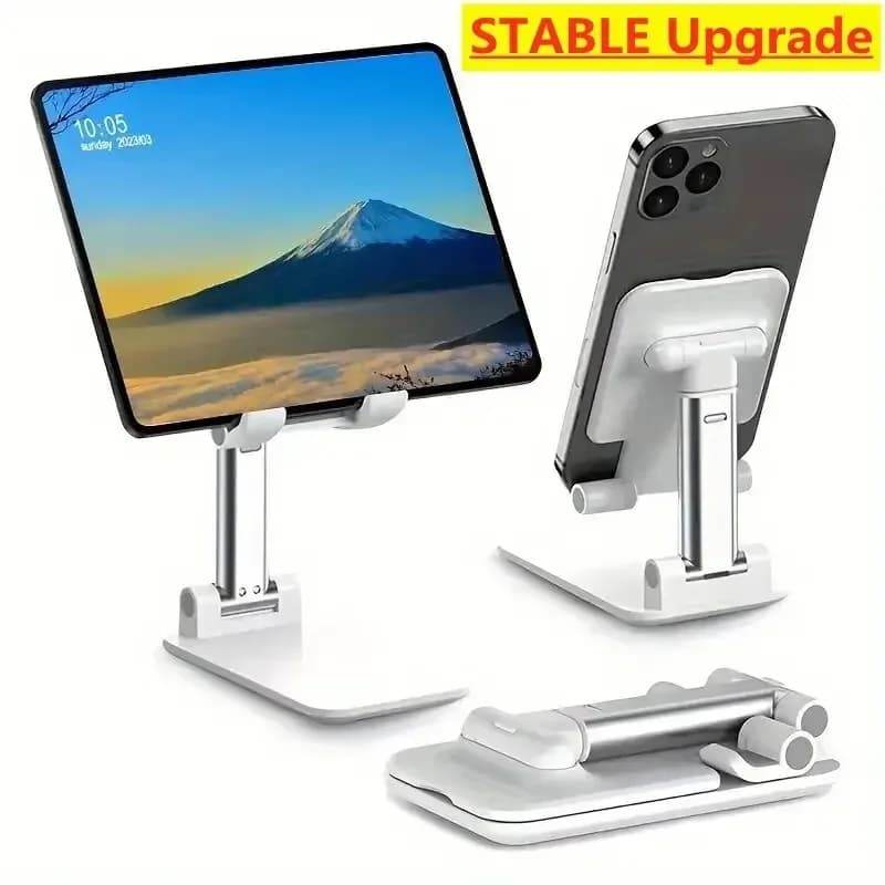 Suporte para celular dobrável e telescópico, ângulo ajustável de 90 graus, preto