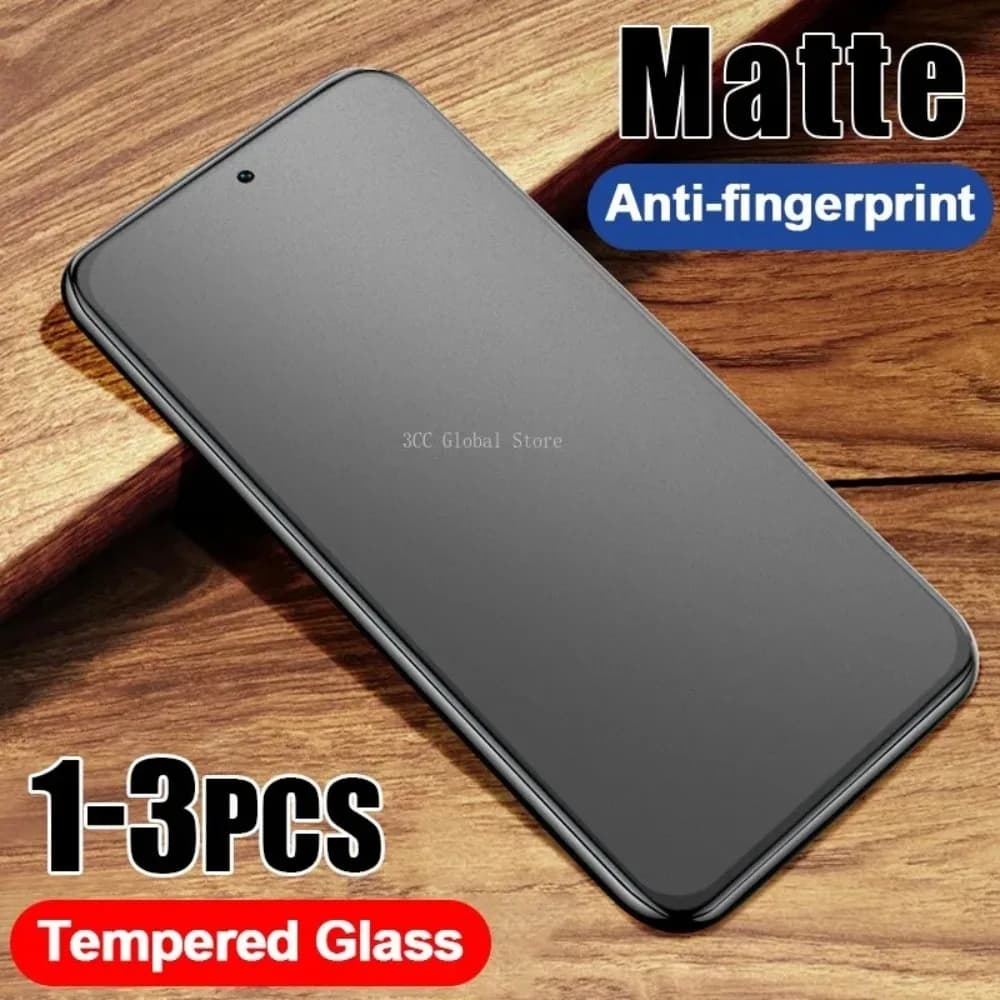 Vidro protetor fosco para smartphones Samsung, 1-3PCS, temperado, anti-impressão digital, fundo de madeira