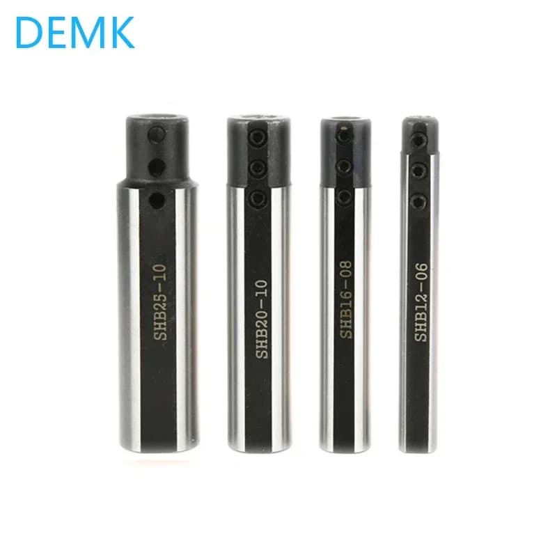 Conjunto 4 peças manga de ferramenta para torno DEMK SHB25-10 aço tungstênio preto e cinza