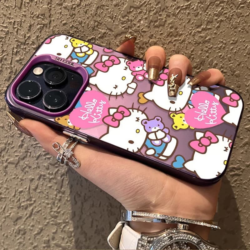 Capa Sanrio Rosa Hello Kitty para Samsung Galaxy A17 A16 A06 A07 A35 A25 A05 A05S A54 A55 A15 A34 A24 A14 A73 A53 A33 A13 A52 A32