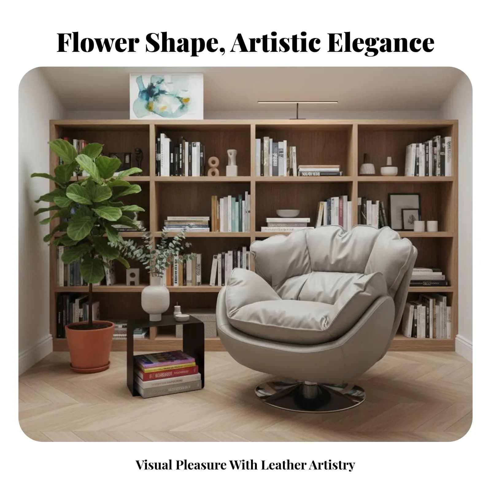 Poltrona Giratória Inspirada em Designers: Cadeira de Descanso com Design Minimalista e Conforto Ergonômico para Leitores, Proprietários de Casas e Cantinhos de Leitura
