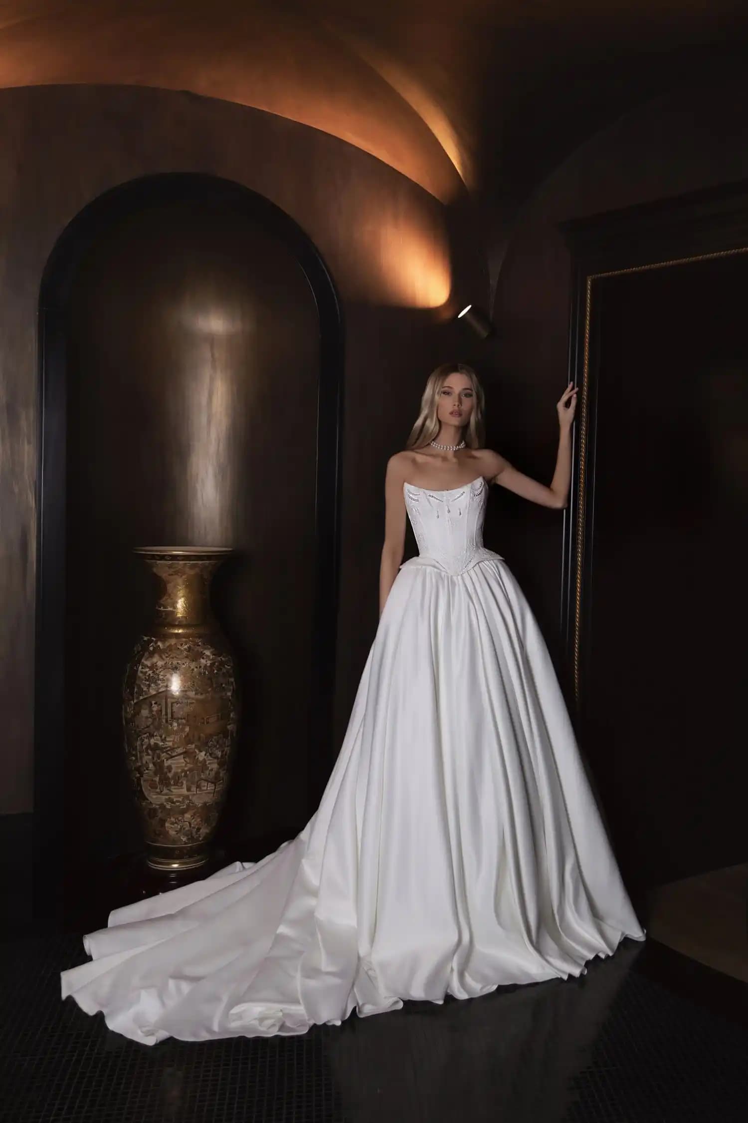 Vestido de baile vestido de casamento cetim vestidos de novia princesas elegante vestido casamento personalizado 2025 luxo sob medida noiva