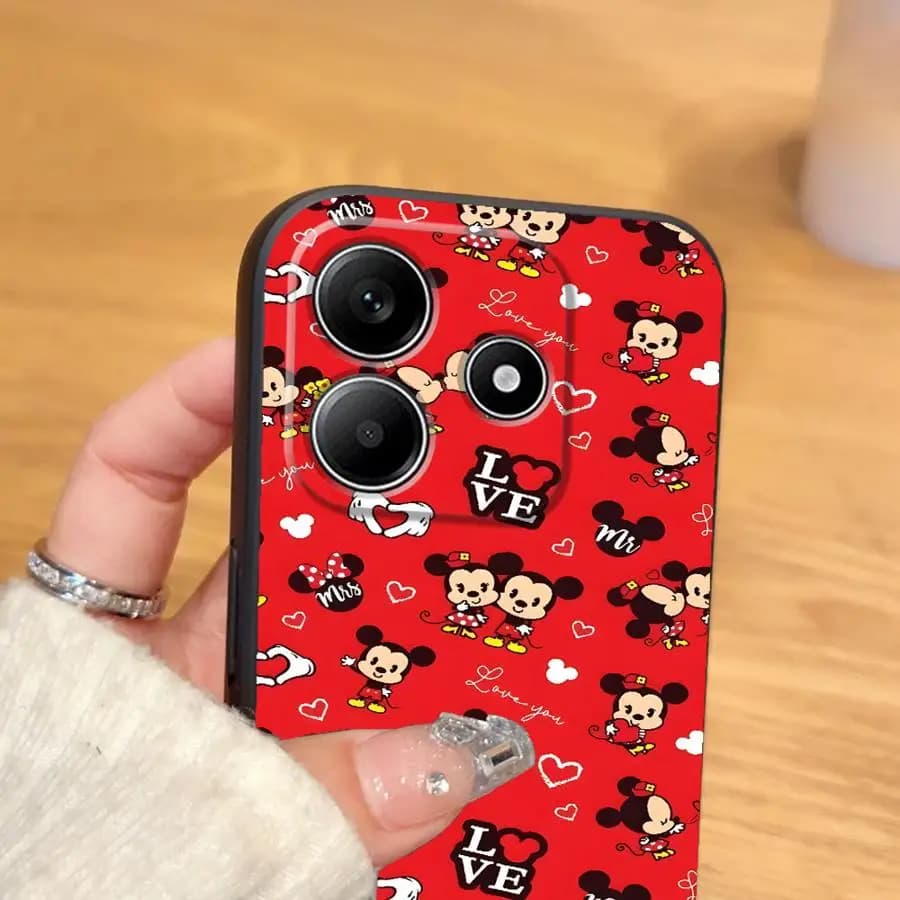 Capa de telefone com estampa de Minnie e Mickey Mouse para Xiaomi Redmi