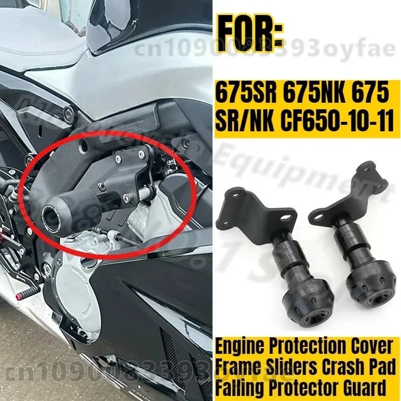 Para 675sr 675nk capa de proteção do motor quadro sliders crash pad caindo protetor guarda original 675 sr/nk CF650-10-11 peças