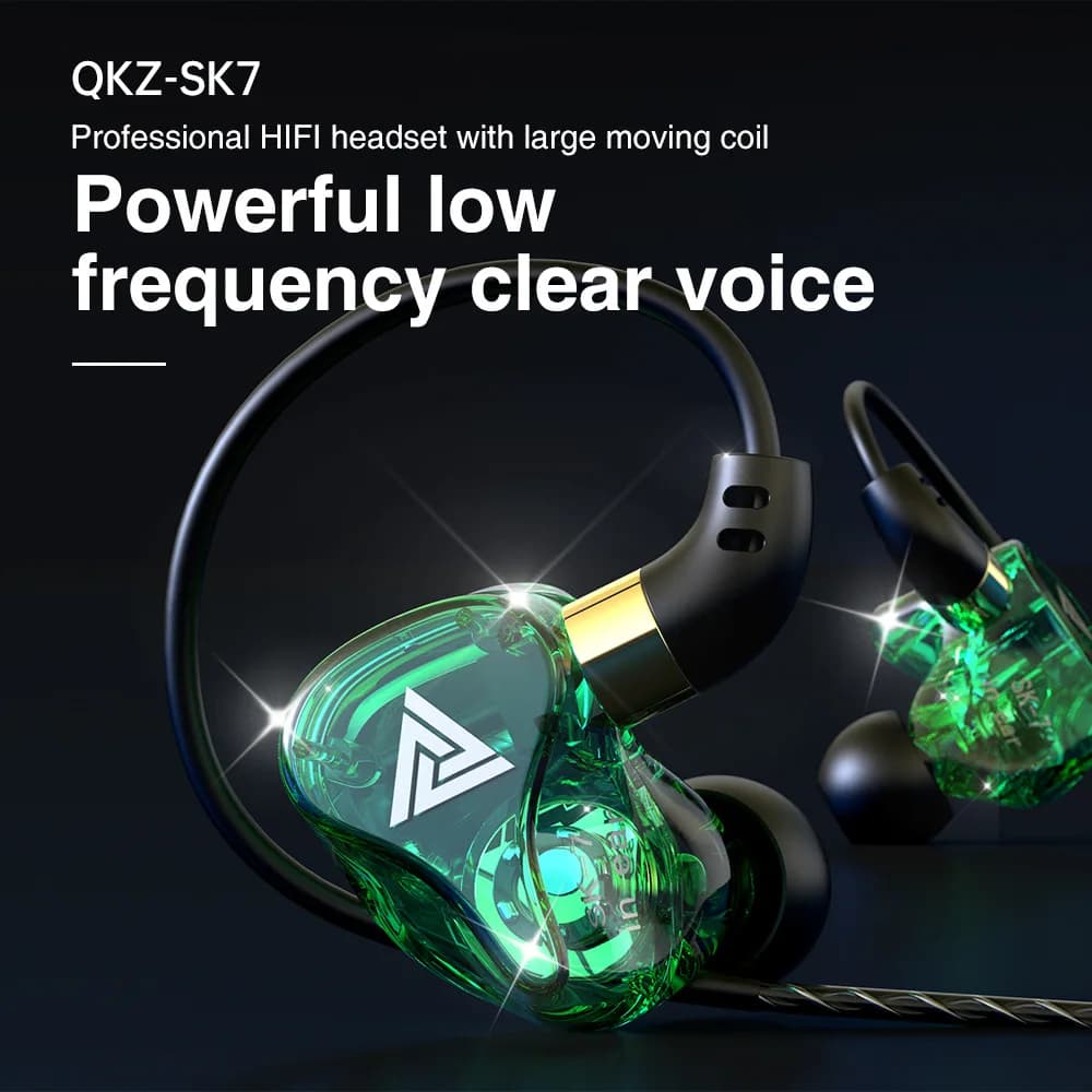 Qkz driver de cobre sk7 fones de ouvido com fio fone de ouvido estéreo hifi esporte executando fone de ouvido de música gamer super bass fones de ouvido fone de ouvido fone de ouvido