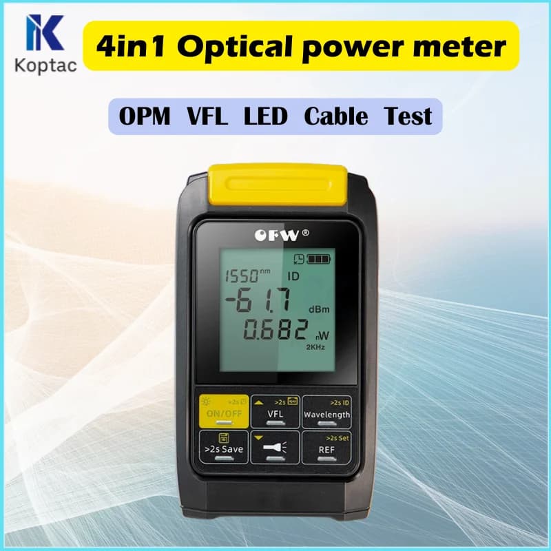 Mini medidor de potência óptica 4 em 1, localizador visual de falhas, medidor de luz de fibra óptica, testador de fibra óptica, testador opm vfl