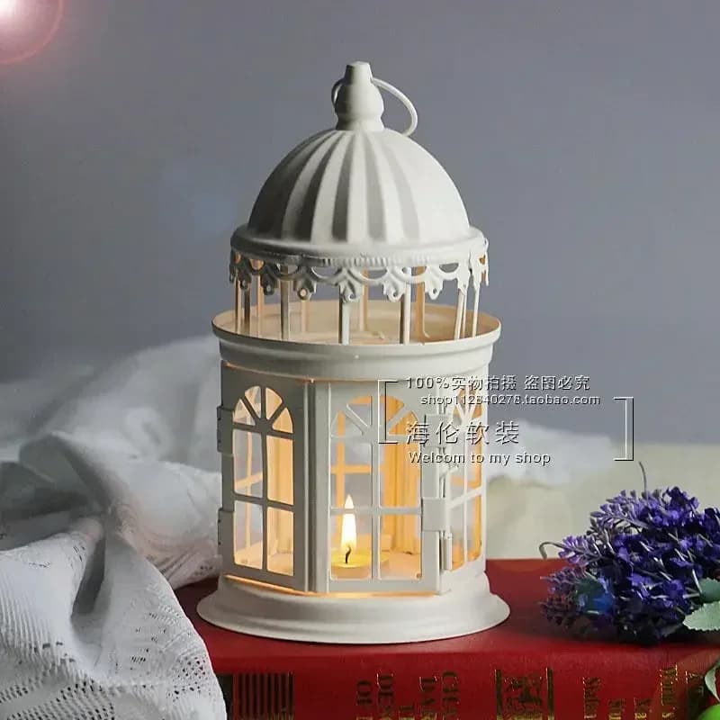 -Metal luxo castiçal vintage perfumado vara titular wicks frascos de vela tampa vidro centro de mesa lanternas decoração para casa mzy