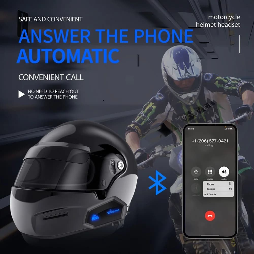 Fones de ouvido para capacete de motocicleta, bluetooth 5.0, sem fio, kit de chamada mãos-livres, estéreo, bt, m01