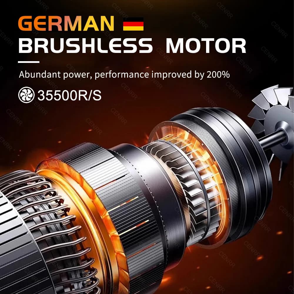 Motor brushless alemão do aspirador portátil para carro com alta performance e rotação de 35500R/S