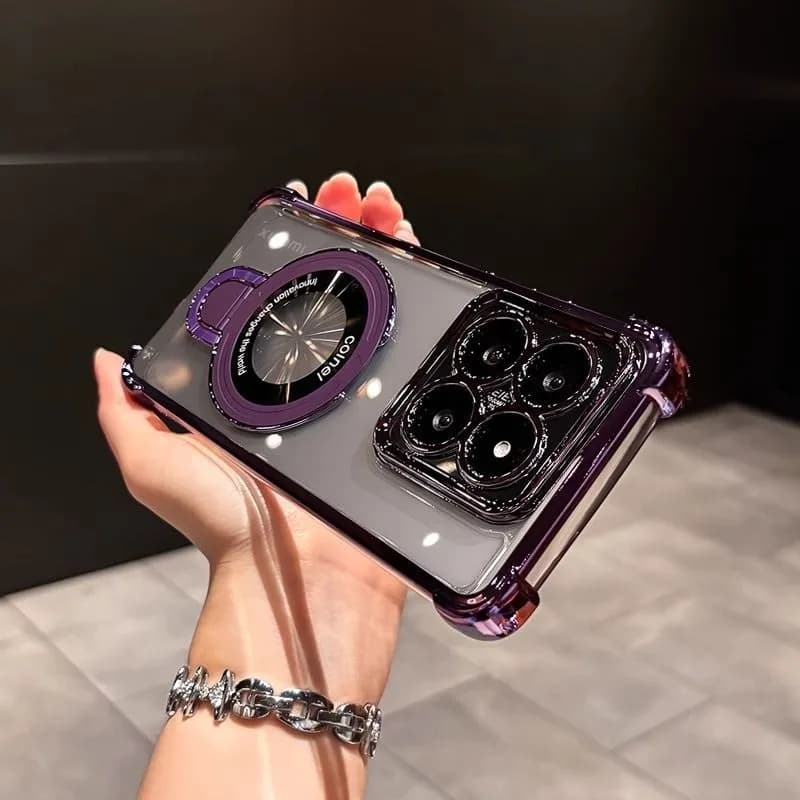 Capa de telefone com suporte magnético à prova de choque para Motorola Moto Edge 60 50 Fusion Pro NEO G14 G24 G34 G54 G84 G52 G10 G20 Suporte Capa