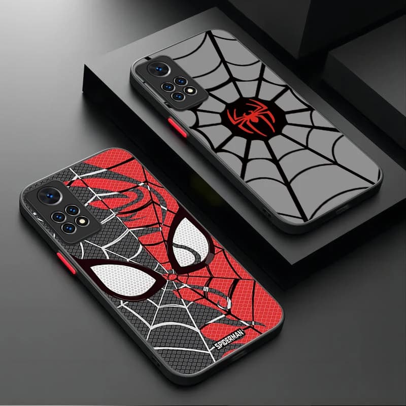 Capa Estilosa Homem-Aranha para Xiaomi Redmi Vermelho Preto Cinza