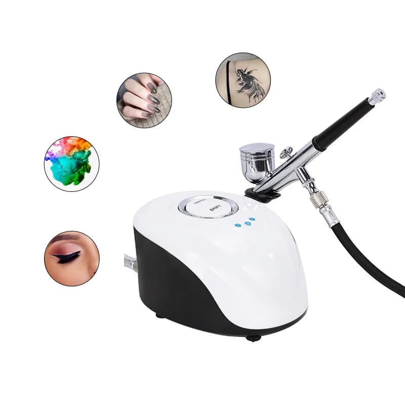 Dispositivo de injeção de oxigênio nano com compressor Nail Art Inkjet Tool Cuidados com a pele Massageador Facial de alta pressão Air Gun Uso doméstico