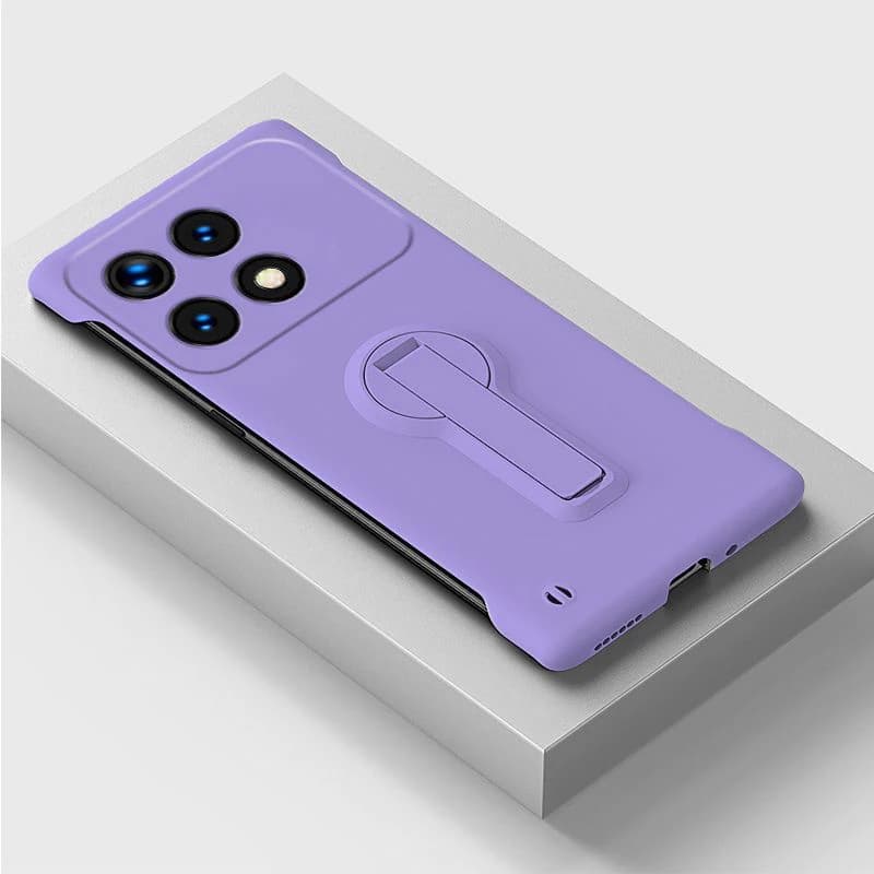 Capa roxa para Xiaomi Poco com suporte giratório embutido, material PC fino e resistente para celular