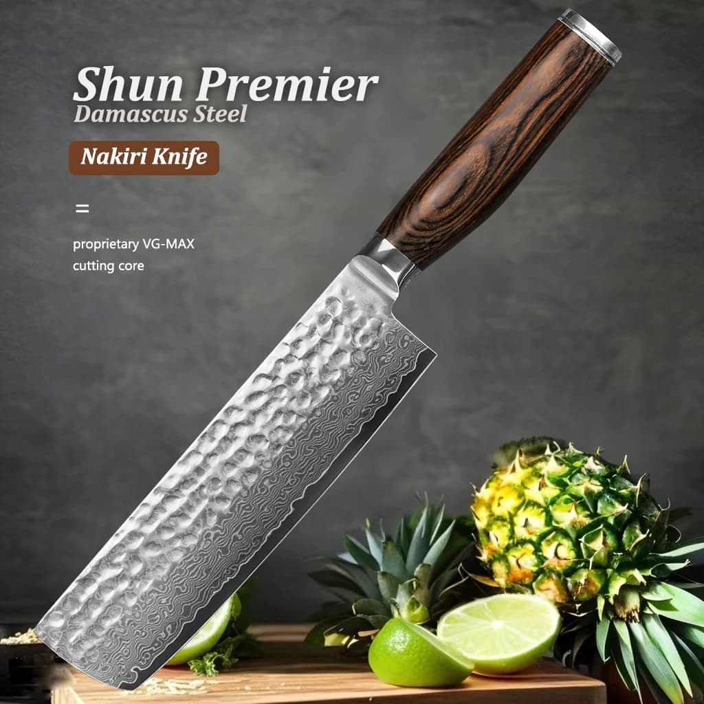 Faca Nakiri Japonesa VG-MAX de 7 Polegadas com Cabo de Pakkawood