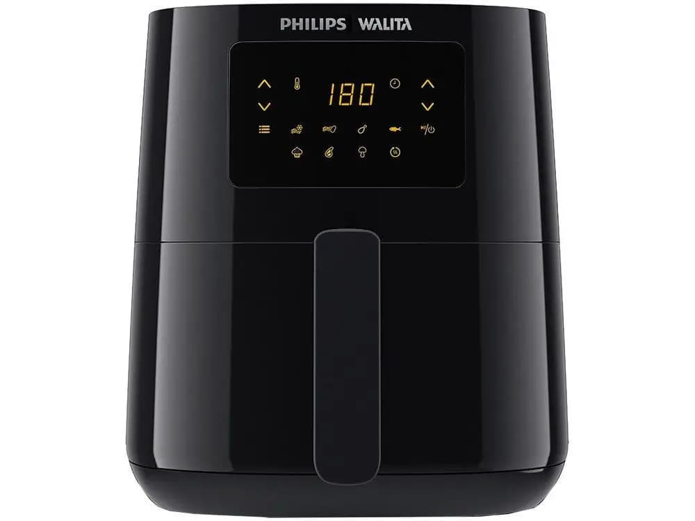 Fritadeira Elétrica sem Óleo/Air Fryer Philips - 220V, cor preta, painel digital, fundo branco.