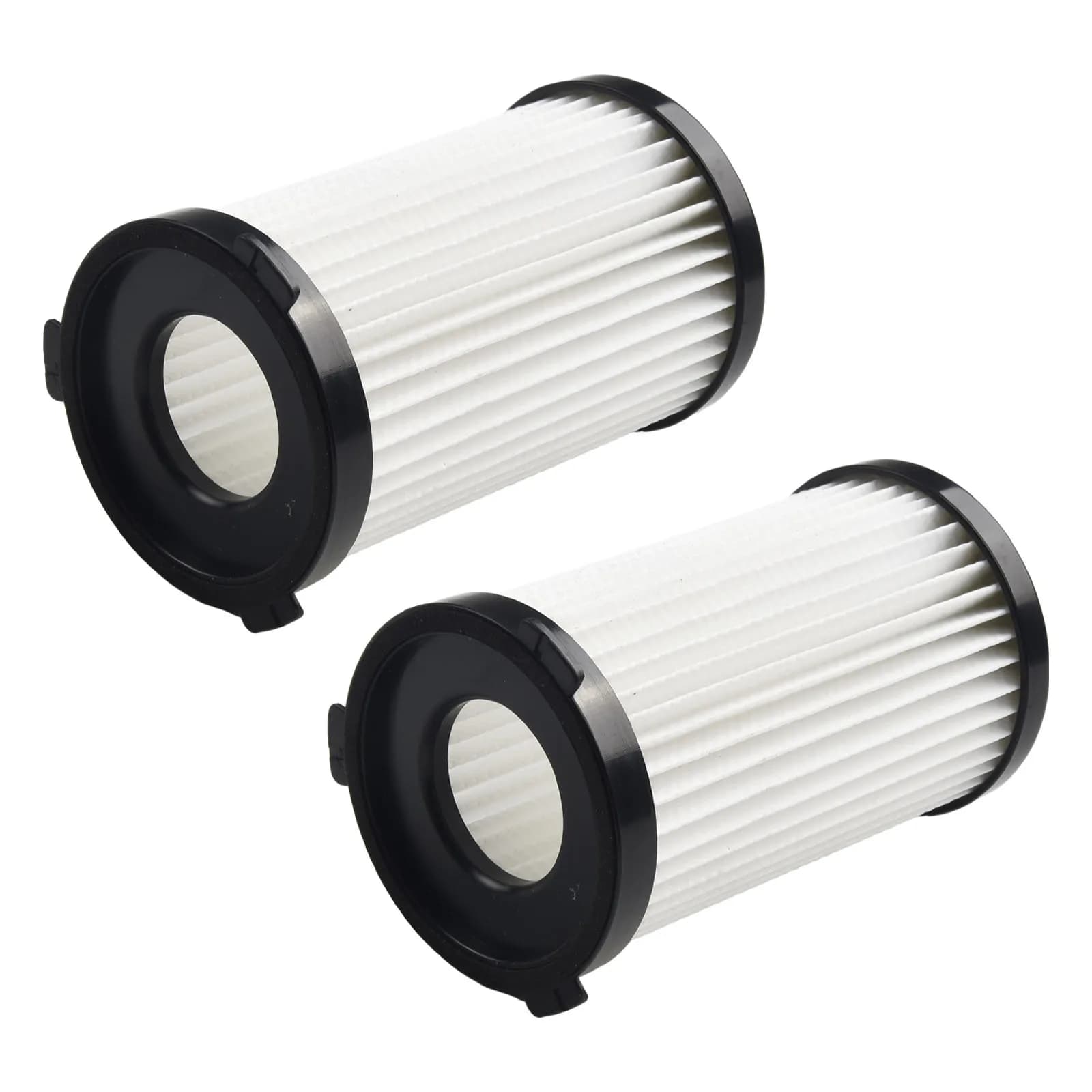 Filtros cilíndricos brancos para aspirador Clatronic com bordas pretas kit 2 peças