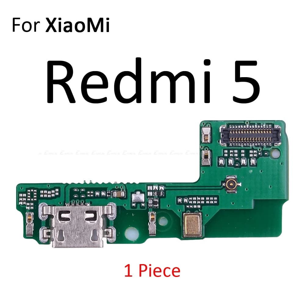 Placa de conector de carga verde para Xiaomi Redmi 5 com microfone integrado
