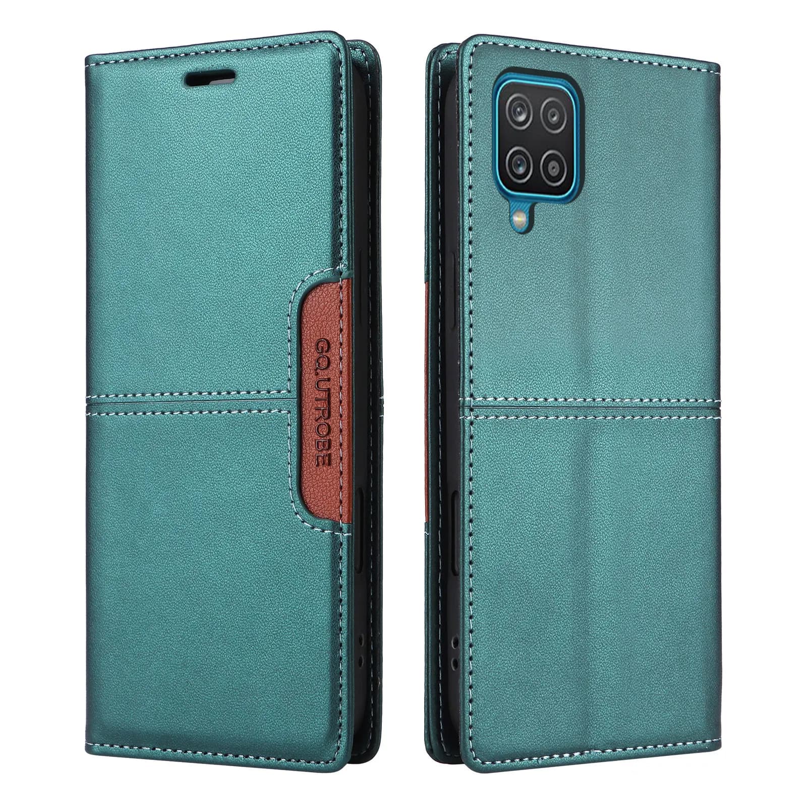 Capa de couro flip verde para Xiaomi Redmi Note 14, 13, 12, 15 Pro Plus