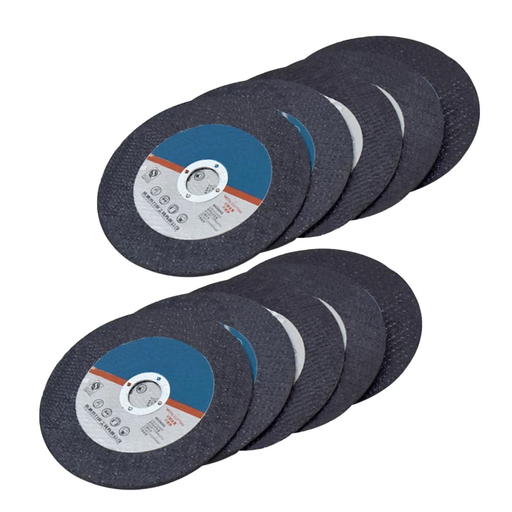 Conjunto de 10 discos de corte para serra circular e esmerilhadeira, resina para aço carbono, azul e preto