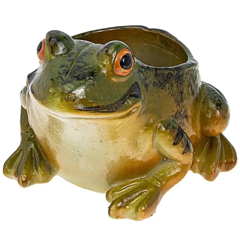 Estatueta de sapo em cerâmica para decoração de casa, vaso de vidro, detalhes realistas