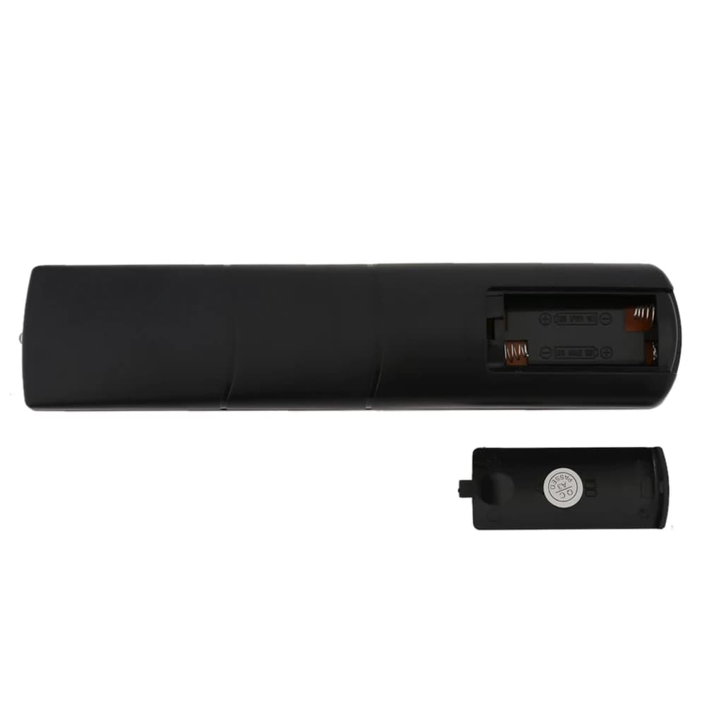Parte traseira do controle remoto Toshiba RC1910 com compartimento aberto para pilhas