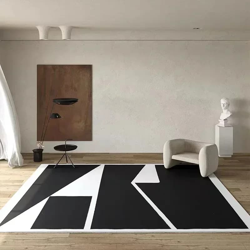 Clássico retro preto branco listrado sala de estar tapete de alta qualidade engrossado macio xadrez quarto tapetes sala de estar k®в gub 