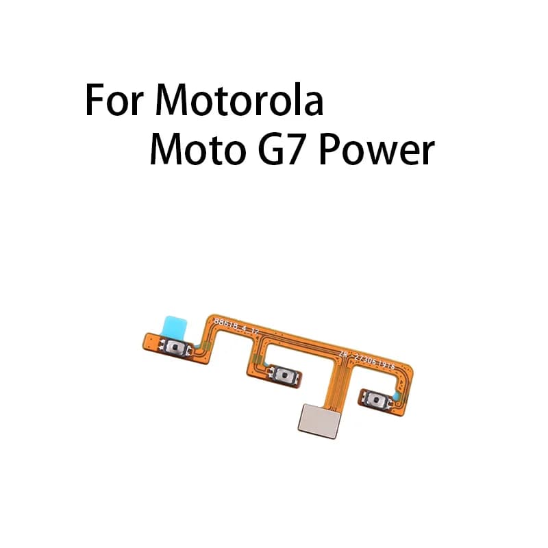 Cabo flexível com botão de controle de volume e interruptor de ligar/desligar e silenciar para Motorola Moto G7 Power