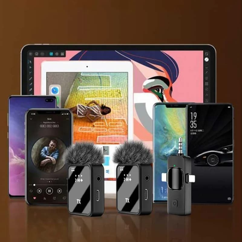 Microfone Lavalier Sem Fio Lenovo com Redução de Ruído e Reverb para Gravação de Vídeo Compatível com iPhone e Android 2026