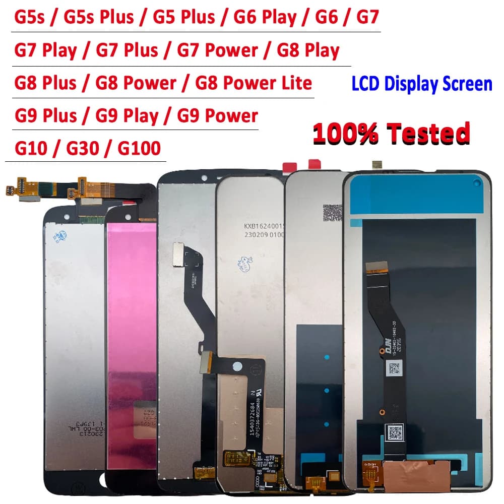 Novo testado tela lcd pantalla toque digitador assembléia reparação para moto g5s g10 g30 g100 g7 g8 power g6 play g9 g5 plus