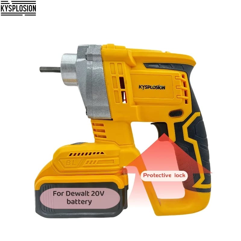 Ferramenta elétrica de mistura de concreto amarela Kysplosion compatível com bateria Dewalt 20V