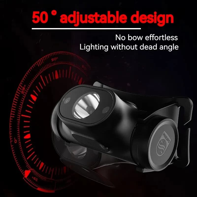 Philips led farol sensor cabeça lanterna de iluminação tipo-c recarregável farol ao ar livre acampamento pesca lanterna