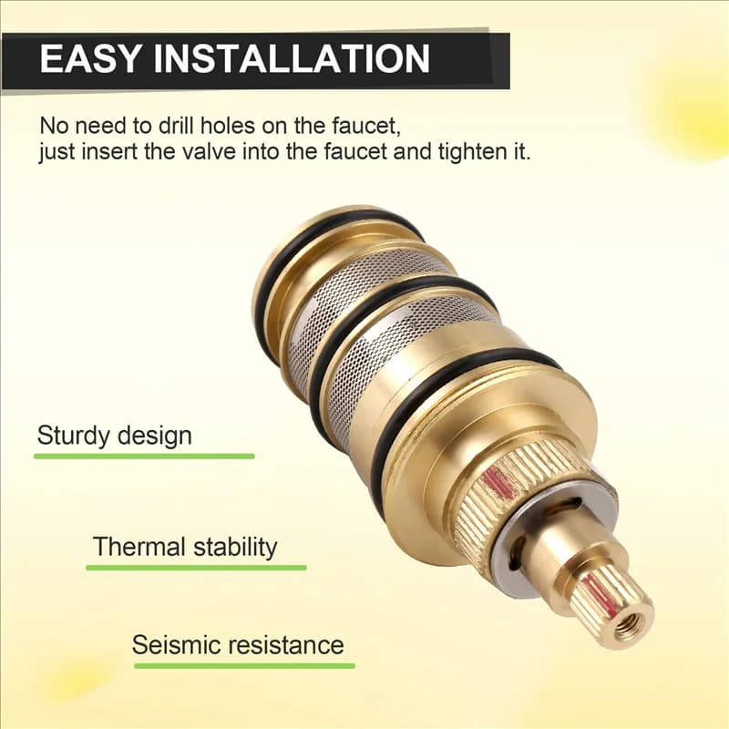 Cartucho termostático de substituição de latão B97A-2X, kit de reparo de barra de válvula misturadora de chuveiro, núcleo de válvula termostática inteligente