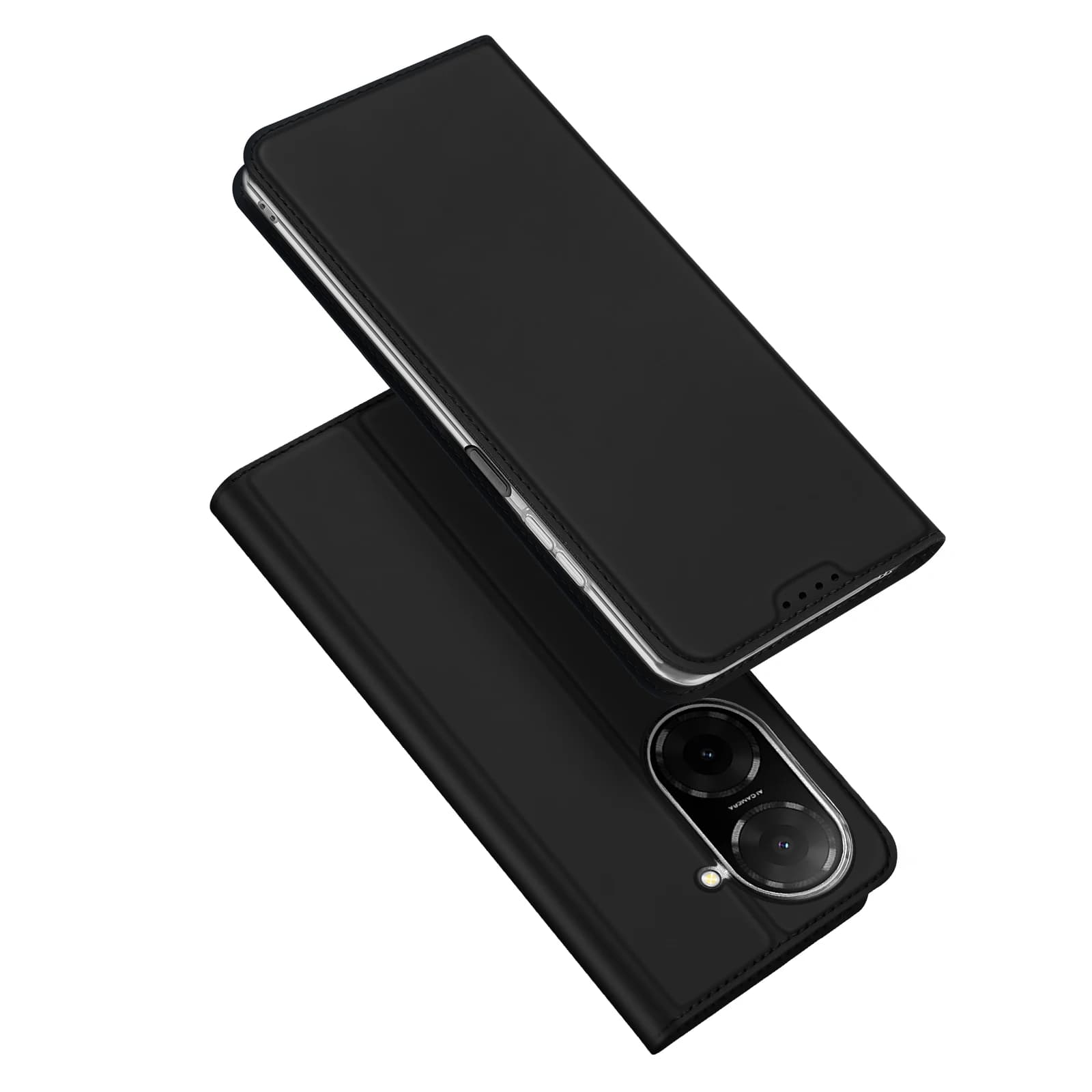 Capa de couro preto para Xiaomi com suporte de cartão