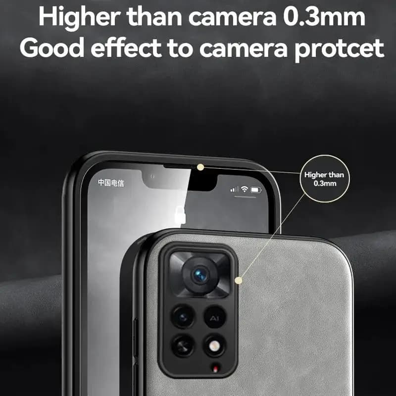 Capa protetora cinza para Xiaomi Poco com borda elevada 0.3mm para proteção da câmera traseira