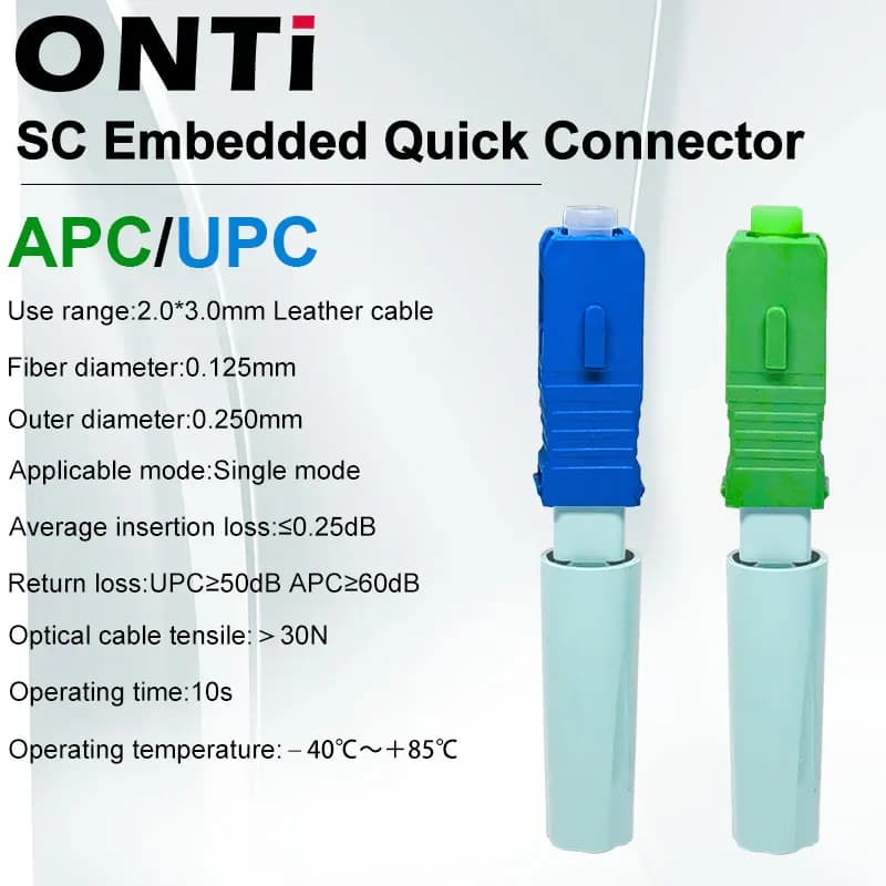 ONTi Novo SC APC SM Conector de fibra óptica monomodo Ferramenta FTTH Ferramenta de conector frio SC UPC Conector rápido de fibra óptica