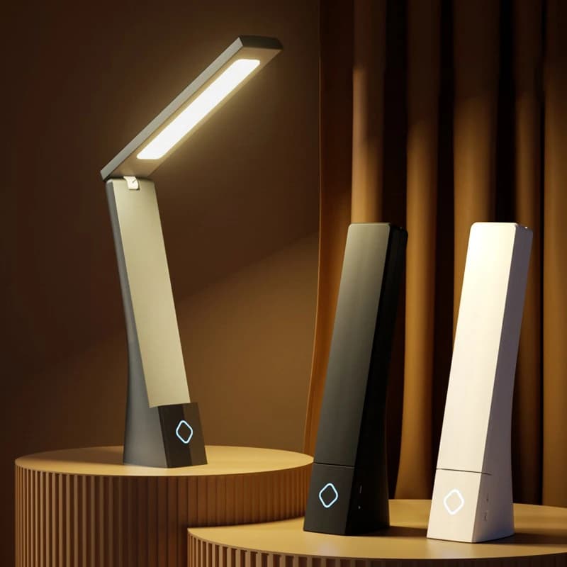 Lâmpada de mesa led carregamento e entupimento luzes de mesa dobráveis proteção para os olhos aprendizagem lâmpada de mesa quarto cabeceira luminária