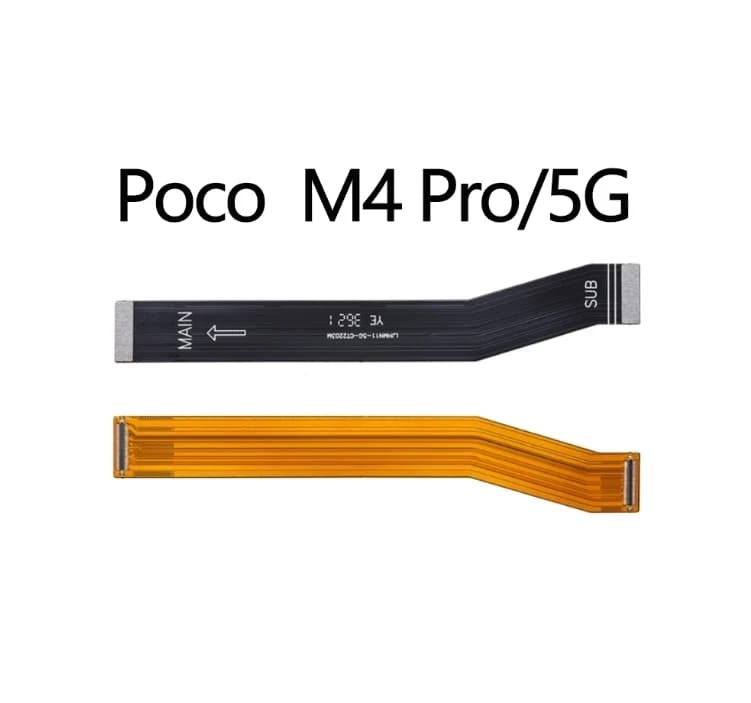 Cabo flexível FPC preto e laranja para placa-mãe Xiaomi Poco M4 Pro 5G com design curvo