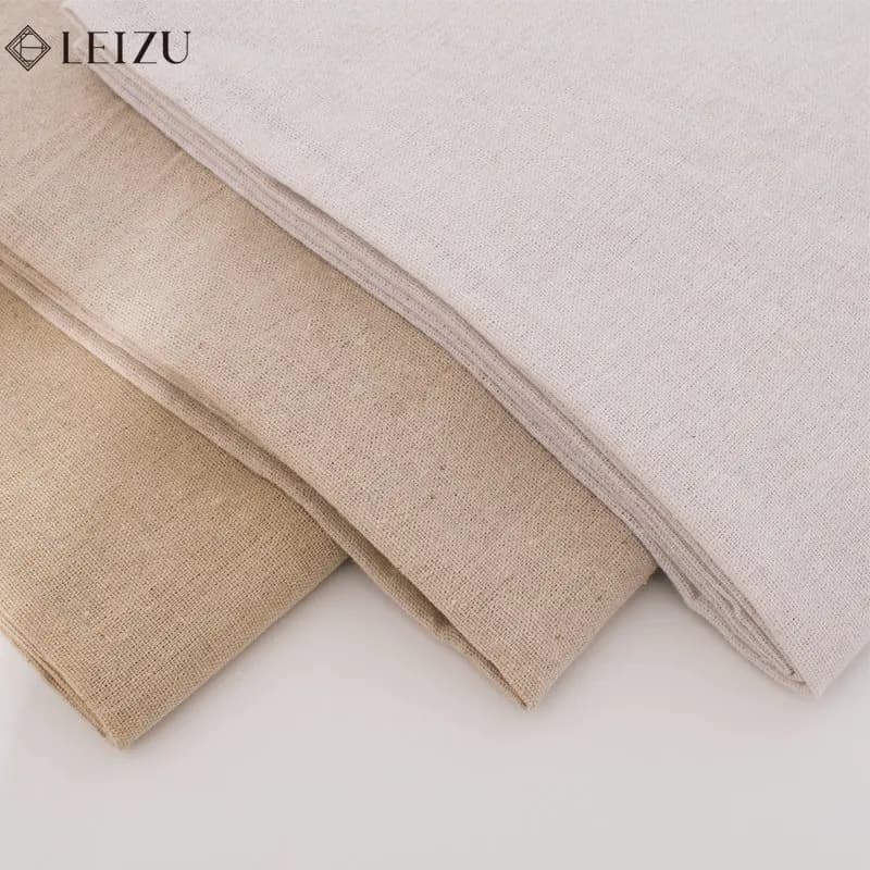 Tecido de linho de algodão, 0.5m/1m/2m, para mesa, sofá, cortinas, decoração, material de costura diy, tecido de prática de bordado
