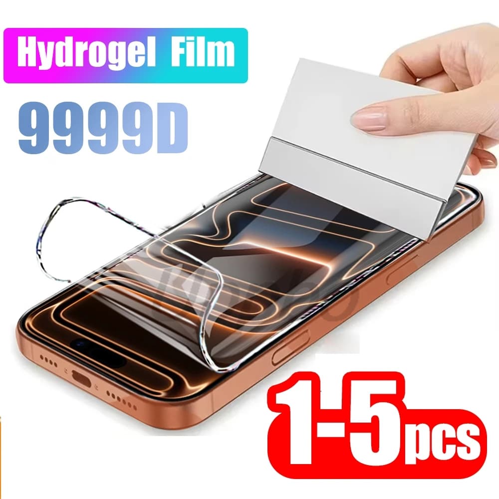 Protetor de tela de hidrogel transparente para smartphone Xiaomi, 1-5 peças, cor bronze