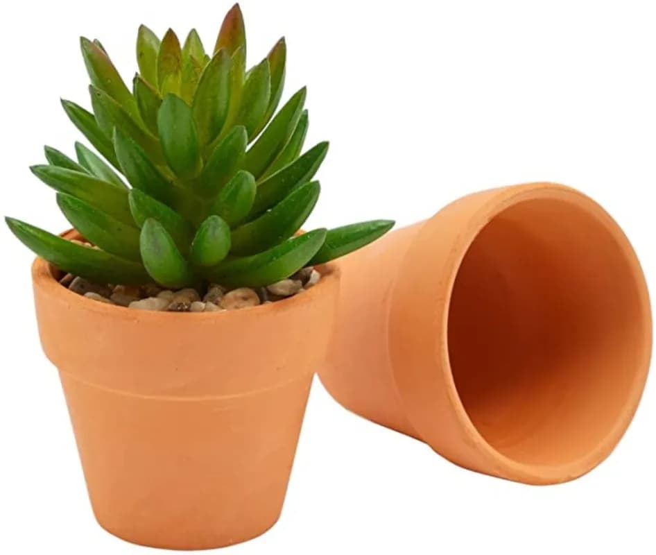 36 vasos de terracota de 1,9 polegadas com furo de drenagem em fundo branco