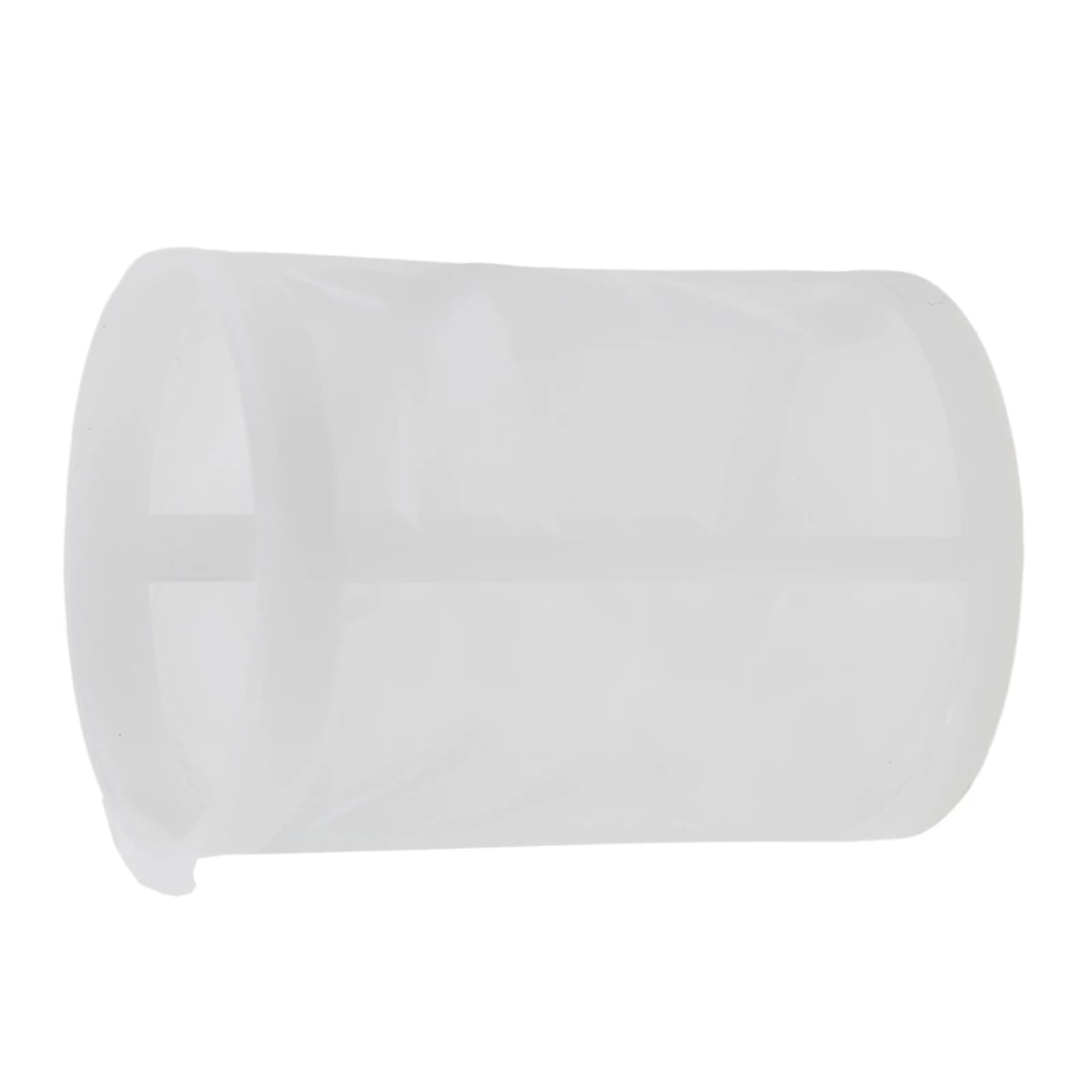 Vista lateral do pré-filtro branco para aspirador de pó com estrutura interna reforçada, compatível Makita