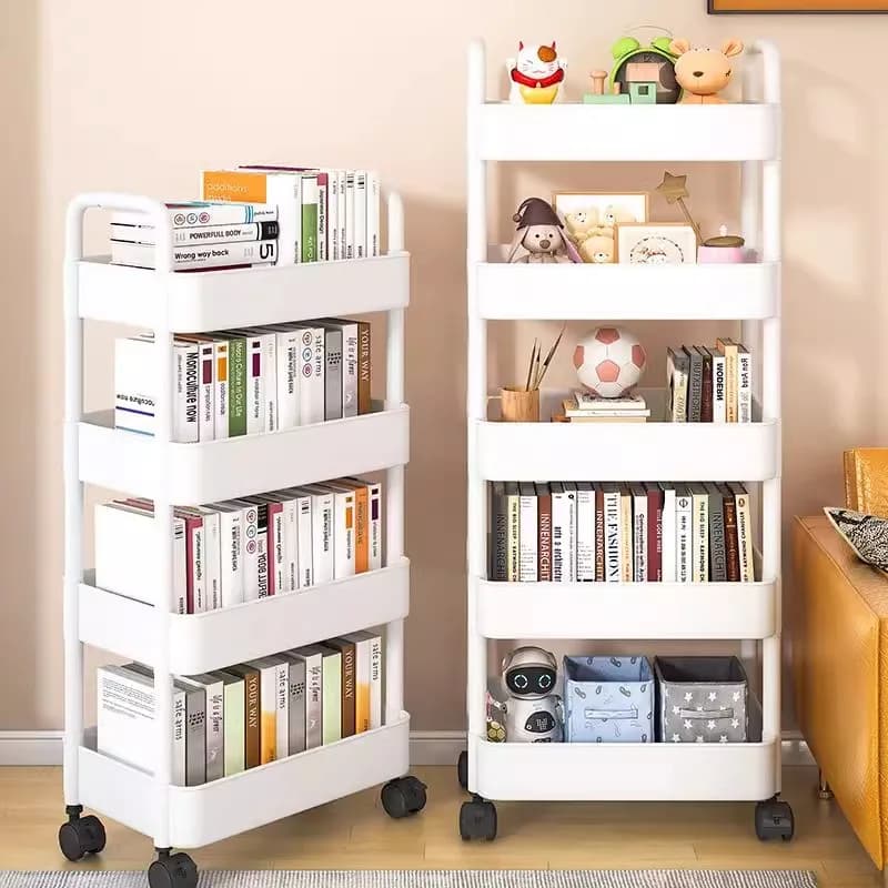Prateleira de Armazenamento Multi-Camadas Móvel para Banheiro, Quarto, Cozinha e Sala de Estar, Organizador de Plástico para ...