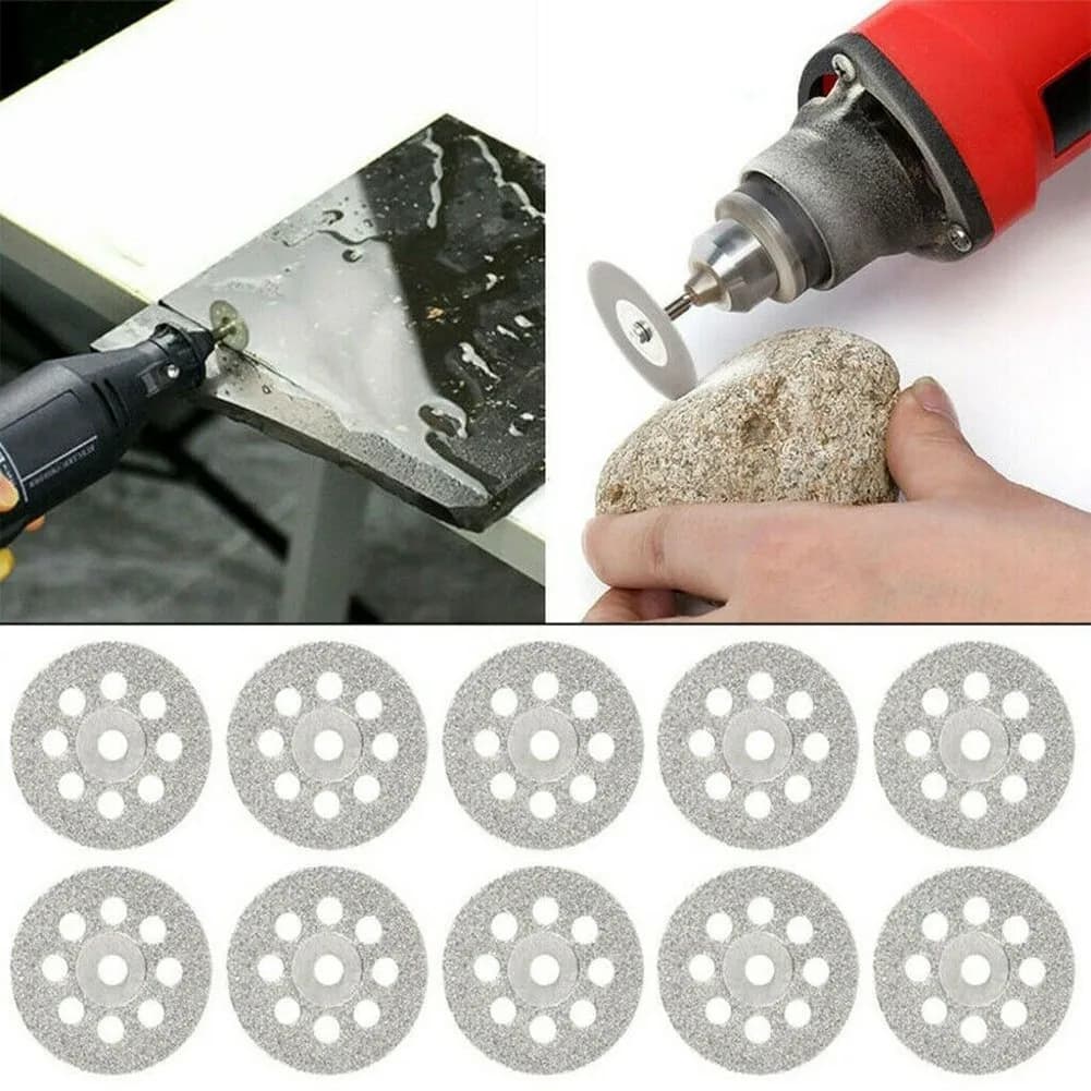 Discos diamantados para corte em ferramentas rotativas, usados para cortar pedra e outros materiais duros