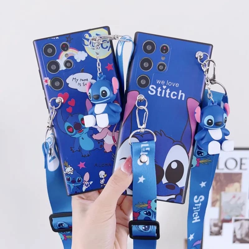 Capa de telefone azul 3D com design de Stitch para Xiaomi