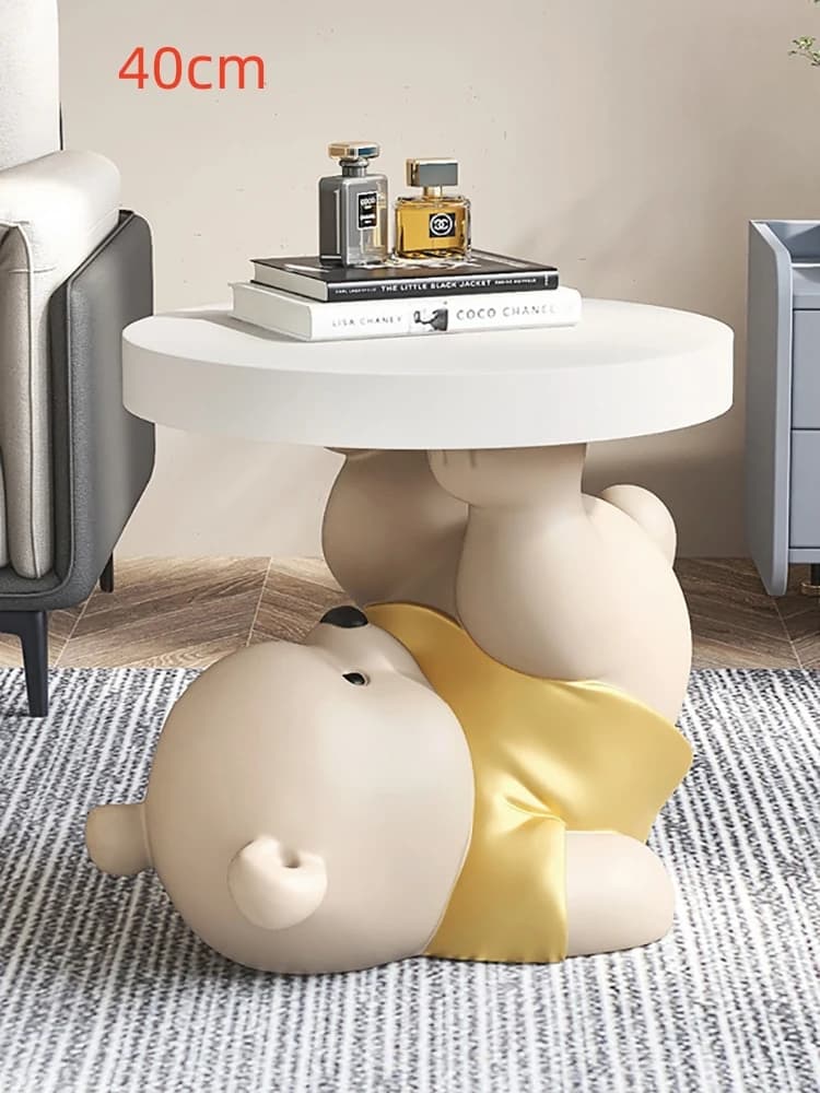 Estatua de urso mesa lateral decoração nordic sala estar animal mesa café sofá canto quarto cabeceira armário