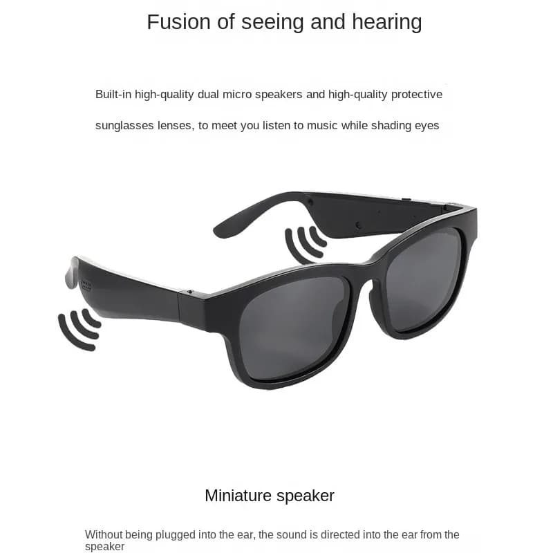 Echowear Fones de Ouvido Bluetooth Inteligentes 5.0 com Comunicação Dupla de Orelha, Compatíveis com Celulares, Óculos de Sol Inteligentes Modernos e Populares, Novo 2026